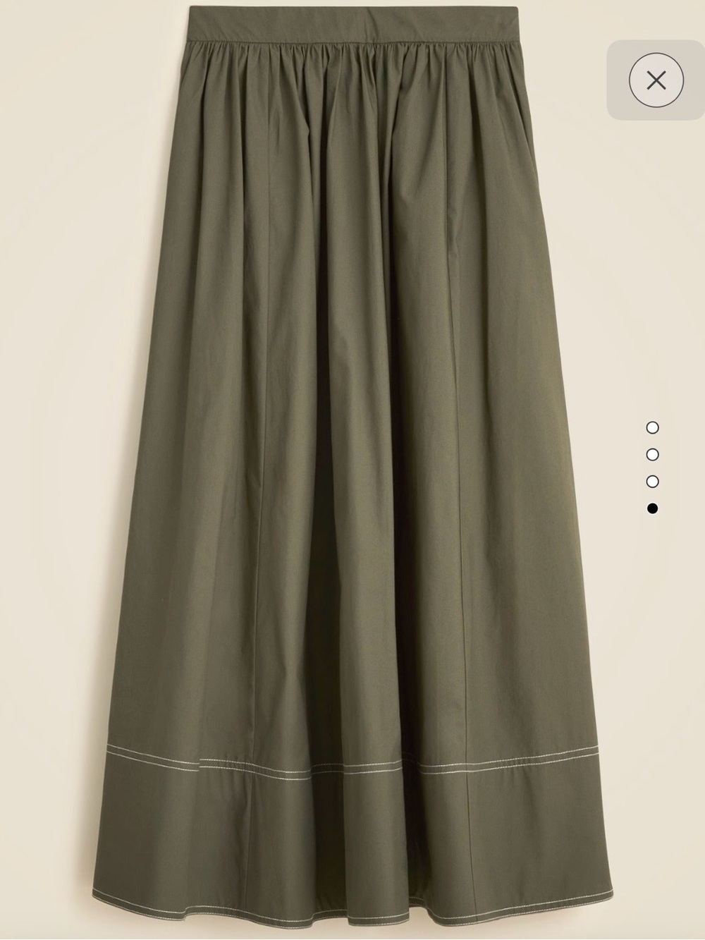 NWT J.Crew Contrast-stitch Midi Skirt in Cotton Poplin NWT Size 10 - Picture 4 of 10